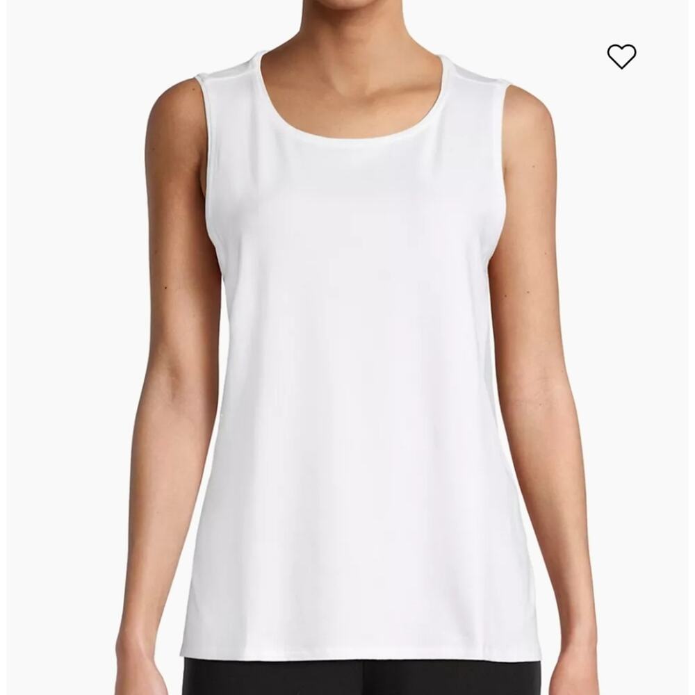 NWT Eileen Fisher White Tencel Stretch Sleeveless Tank Top Layering Shell Medium - Picture 3 of 13